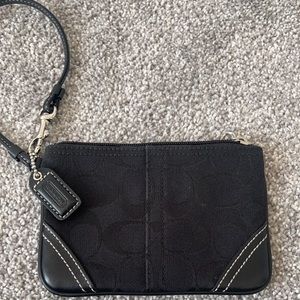 COACH Signature Y2K Leather Trim Wristlet